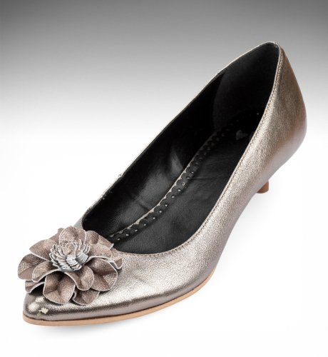 Per Una Metallic Flower Court Shoes clothing