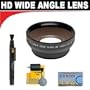 0.5x Digital Wide Angle Macro Professional Series Lens+ Lenspen + 5 Pc Cleaning Kit + DB ROTH Micro Fiber Cloth For The Sony HVR-A1U, HDR-HC1, DCR-PC9, PC101, PC105, PC110, PC120, PC330, PC1000 Mini Dv Camcorders