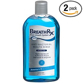 BreathRx Anti-Bacterial Mouth Rinse, 16-Ounce Bottles (Pack of 2)