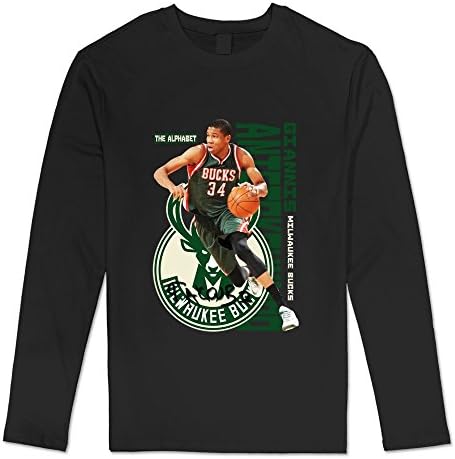 LionLi Men's Black Giannis Antetokounmpo #34 Milwaukee Bucks Tee Size XXL