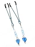 Fresh Nipple Clamps, Tweezer With Beads & Heart Chrm, Blue