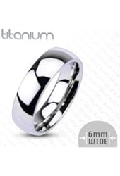6mm Titanium Plain Mirror Glassy Comfort Fit Wedding Band Ring Sz 5-13; Comes with Free Gift Box