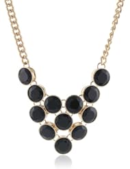 Kenneth Cole New York "Jet" Faceted Round Bead Bib Necklace, 19"