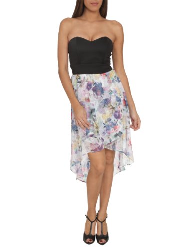 Arden B. Women's Caged Floral High-low Dress XS White Pattern