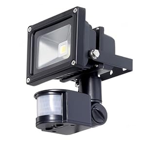 TorchStar 10W White 7000K PIR Sensor LED Flood Light Security Light 180
