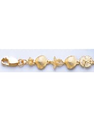 Gold Nautical Braclt Bracelet Sanddollar,clam & Starfish