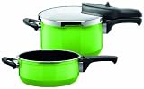 Silit 7171714 Sicomatic T-Plus Schnellkochtopf Duo 4,5 und 3 Liter lemon green