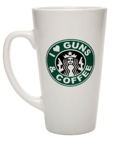 I Love Guns & Coffee Café Mug