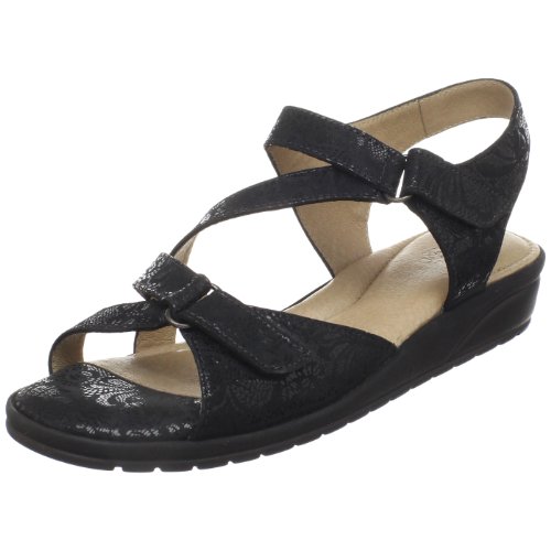 BeautiFeel Women's Moderna Wedge Sandal,Black Spark Nubuck,36 EU/5-5.5 M US