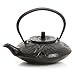 Large Japanese Style Cast Iron Teapot Bamboo Black Pot