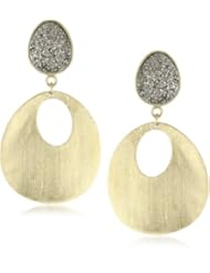 Marcia Moran "Illume" 18k Gold-Plated Titanium and Cubic Zirconia Oval Earrings