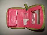 Baekgaard Travel Contact Case by Vera Bradley in Apple Green/Coral