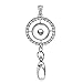Souarts Womens Christmas Office Lanyard ID Badges Holder Necklace with 3pcs Snap Charms Jewelry Pendant Clip (Red)