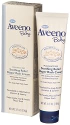 Aveeno Baby Diaper Rash Cream, Fragrance Free, 3.7-Ounce Tubes (Pack of 3)