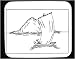 Mouse Pad with black and white, hill, sea, China, boat, Asia, sailing, mountain, scenery, ship
