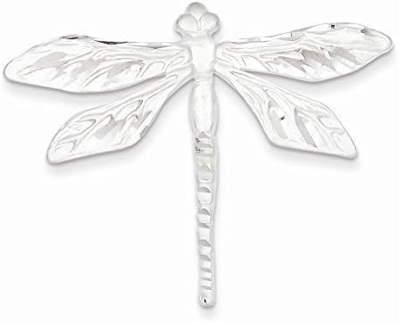 Sterling Silver Satin Finish Diamond Cut Dragon Fly Pin