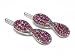 Sparkling Fuscia Ribbon Crystal Hair Accessory Barette Clip Fashion -- Set of 2