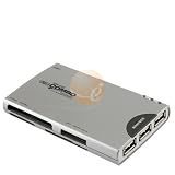 41LWVu8qKIL. SL160  Eforcity Premium All in 1 Memory Card Reader with USB 2.0 Hub, Silver
