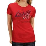 MLB Atlanta Braves Women's Short Sleeve Crew Neck Tee (Athletic Red, Small)