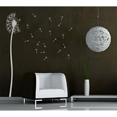 Wandtattoo 3024 Pusteblume Farbe: hellgrau, Sehr grosses Format Blume 32x160cm+ 20 Samen XXL , Decosticker Wandaufkleber Wandsticker Dekoration wiederabl�sbar. G�nstiger als Bilder oder Gem�lde oder Bild