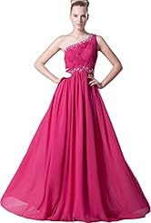 Beaded Ruched One Shoulder Floor Length Evening Dress/Prom Dress/Wedding Party Dress/Maxi Dress 