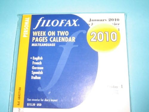 Filofax, Personal, Week To View, 4 Language, 2010