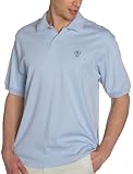  : IZOD Men's Short Sleeved Crested Solid Interlock Knit Polo, Sheer Blue, Medium
