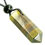 Lucky Crystal Point Pendant Necklace in Tiger Eye Iron Gemstone