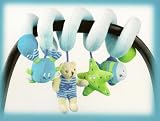 Spiral Baby Rattle Toy, Sea Collection - blue