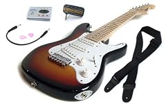 Sunburst Deluxe Childrens Guitar Package: 1/2 size Childs Electric Guitar for Kids Beginners aged 5-9, Headphone Amp, Tuner, Patch Lead, Plectrums and Guitars Strap
