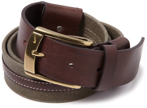 Nike Golf Men's Waxed Canvas And Leather, Brown/Olive, 38