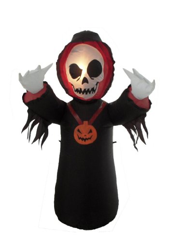 Reviews 4 Foot Halloween Inflatable Grim Reaper Yard Decoration