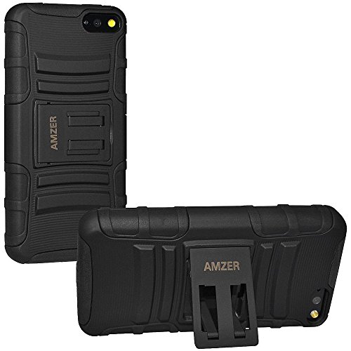 Amzer Rugged Hybrid Kickstand Case Cover for Amazon Fire Phone - Retail Packaging - Black