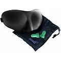 Dream Essentials Sweet Dreams Contoured Sleep Mask with Earplugs and Carry Pouch, Black