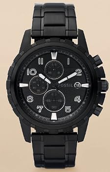 Fossil #FS4646 Men's Black IP Stainless Steel Dean Chronograph Watch