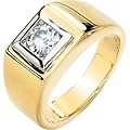 Classy! High Fashion! Men's 14k Yellow-gold 06.50MM = 1CTTW Moissanite High-Polish Ring