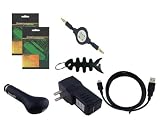 iShoppingdeals - USB CAR+WALL CHARGER ADAPTER+USB CABLE+3.5MM AUDION CABLE+SCREEN PROTECTOR+FISHBONE KEYCHAIN FOR AMAZON KINDLE 3 3RD GEN 3G+WIFI