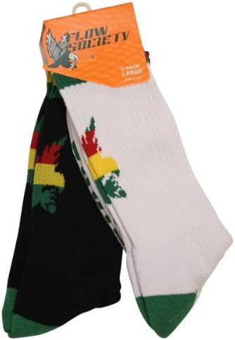 Flow Society Lacrosse Sock 2-Pair Pack - Rasta Eagle - Large