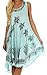 Sakkas 117 Watercolor Palm Tree Tank Caftan Short Dress - Turquoise/One Size