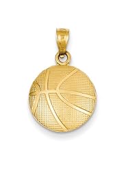 14k Yellow Gold Basketball Pendant. Metal Wt- 1.01g