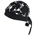 New Black Pirate Skull, Sewn - Molded Bandana Bandanna, Biker Hat Cap, Head Scarf