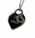 My Sister My Friend Heart Tag Pendant with 18 Inches Chain