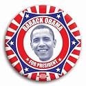 Barack Obama for President Stars and Stripes Button - 3"