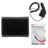 GTMax Rapid Car Charger + Black Leather Pouch Cover Case + LCD Screen Protector for Garmin nuvi 265WT / nuvi 260W / nuvi 255W / nuvi 250W / nuvi 205W / nuvi 200W