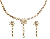 Romantic Gifts - Multi Color Cubic Zirconia Gold Plated Earring and Necklace Set (kns1416)