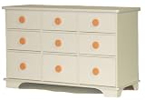 Berg Oslo 9 Drawer Dresser White/Orange
