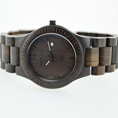 BEWELL Wooden Men watches Quartz Analog Watch With Calendar Color Black