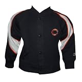 Boys NFL Chicago Bears Button Down Sweatshirt Jacket - Black & White (Size: 6/9M )