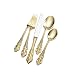Wallace Gold Plate Antique Baroque 18/0 80-Piece Flatware Set, Service for 12