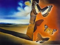 Landscape with Butterflies Art Poster Print by Salvador Dalí, 32x24
